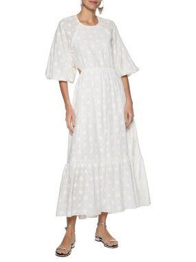 Dress To | Star Mix Embroidered Cotton Midi Dress